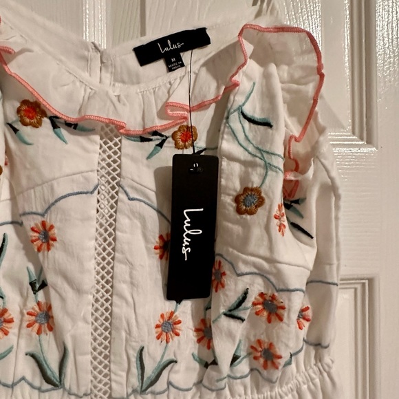 NWT Embroidered Floral Mini Dress - Picture 7 of 9